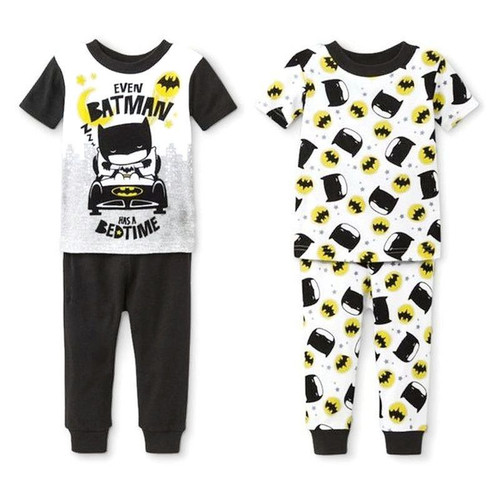 Batman Bedtime Toddler Boy's 4-Piece Super Hero Cotton Pajama Set, Size 4T