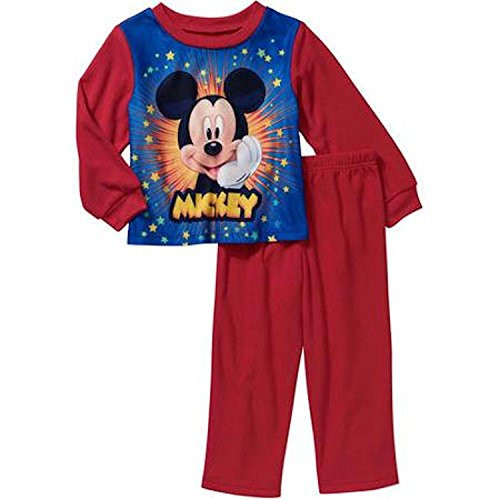 Disney Mickey Mouse Toddler Boys Flannel Pajama Sleepwear Set, Size 3T