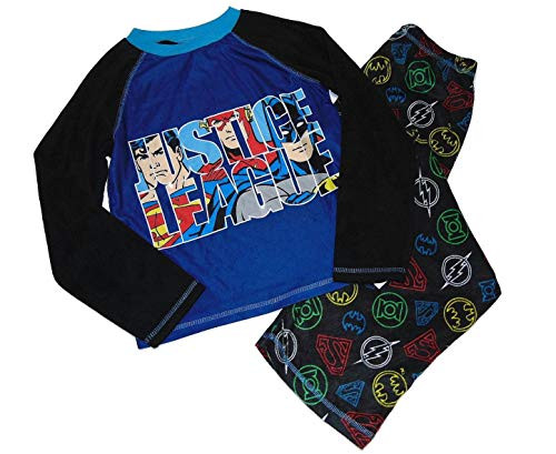 American Marketing Justice League Super Heroes Boy's Fleece Pajama Set, Size 8