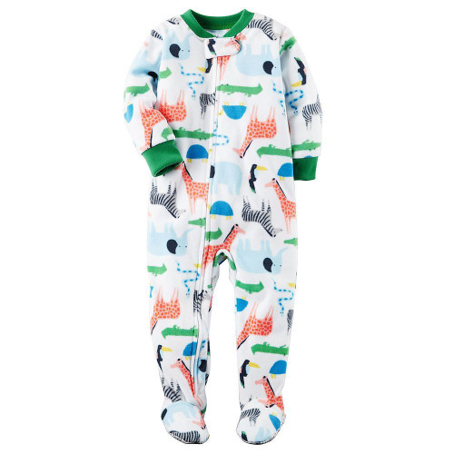 Carter's Animals Print Plush Fleece Footed Pajama Sleeper