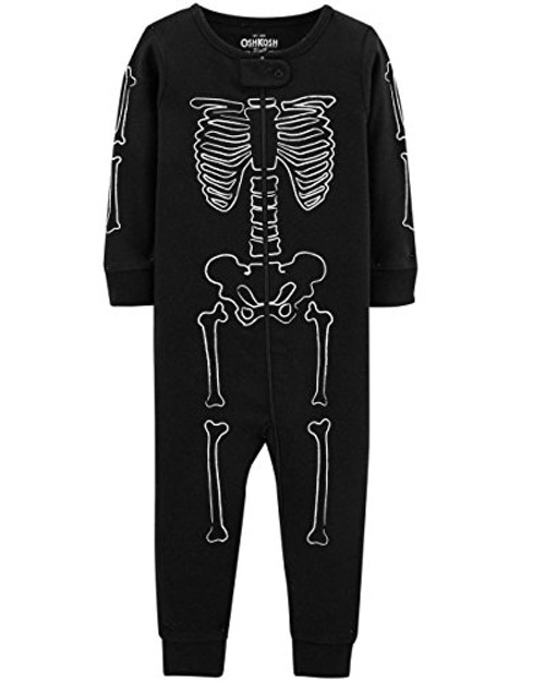 Oshkosh B'Gosh Halloween Glow-in-The-Dark Skeleton Cotton Pajama Sleeper Oshkosh B'Gosh Halloween Glow-in-The-Dark Skeleton Cotton Pajama Sleeper