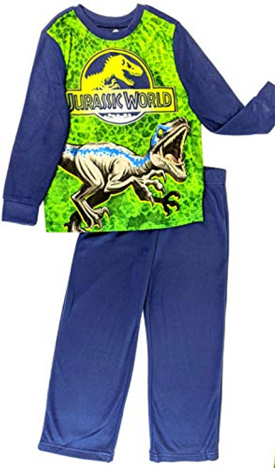 Big Boy's Jurassic World 2-Piece Flannel Pajama Sleep Set, Size 4-5