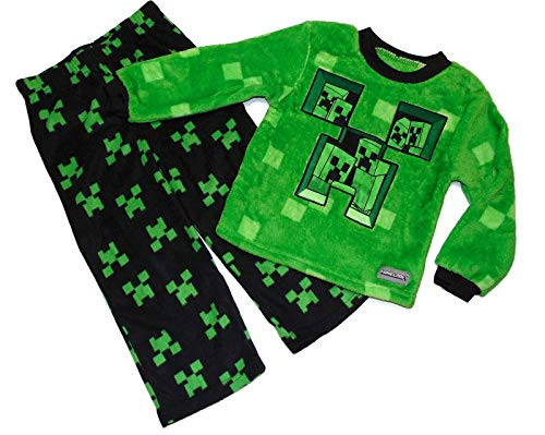 Minecraft Mob Creeper Luxe Plush Fleece Pajama Set, Size 4