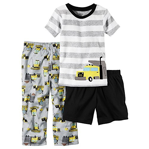 Carter's Boy's 3-Piece Construction Pajama Top, Pants and Shorts Set, Size 4