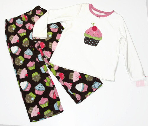 Carter's Girl's Fleece Cupcake Dessert Pajama Set, Size 4