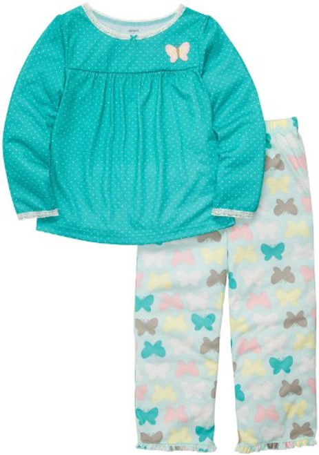 Carter's Girls' Polka Dot Knit and Lace Butterflies Pajama Set, Size 4