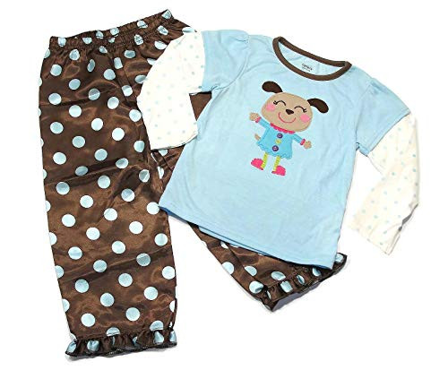 Carter's Girl's Puppy Dog and Polka Dot Satin Pajama Pants Pink, Size 3T