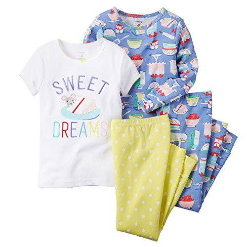 Carters Girls Sweet Dreams Desserts 4-Piece Cotton Pajama Set, Size 5