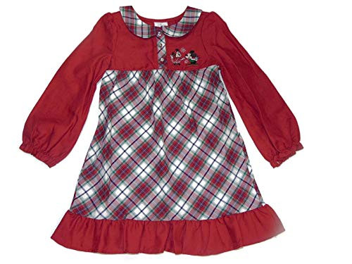 Minnie and Mickey Christmas Holiday Red Plaid Nightgown, Size 4 Minnie and Mickey Christmas Holiday Red Plaid Nightgown, Size 4