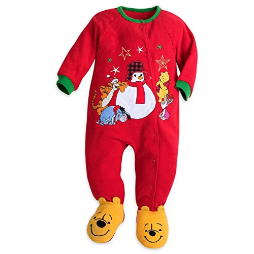 Disney Store Christmas Holiday Winnie The Pooh Red Fleece Blanket Sleeper