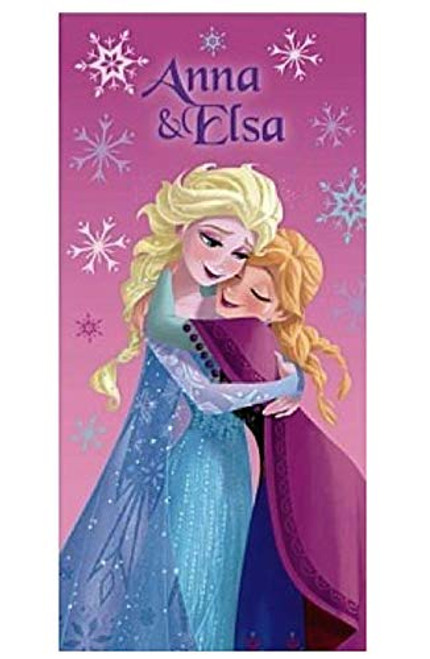 Anna and Elsa Frozen Falling Snowflakes 100% Cotton Beach/Bath/Pool Towel