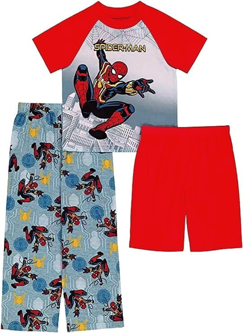 Spider-man Boy's 3-Piece Superhero Polyester Pajama Set, Size 12