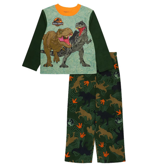 Jurassic World Dominion Boy's Giganotosaurus, T-Rex Fleece Pajama Set