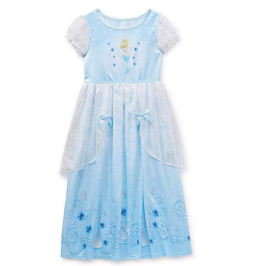 Cinderella Princess Girl's Fancy Costume Silky Tulle Nightgown | Little Dreamers Pajamas