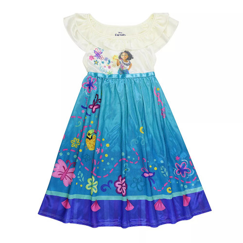 Disney Encanto Mirabel Toddler Girl's Fancy Floral Silk Nightgown