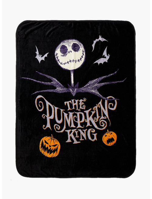 The Nightmare Before Christmas Pumpkin King Throw Blanket with Gift Box | Little Dreamers Pajamas