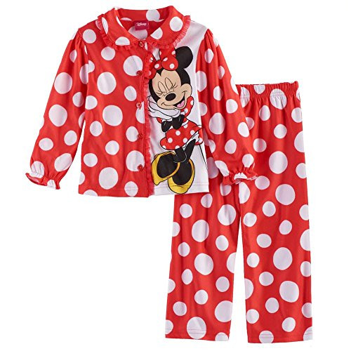 Minnie Mouse Toddler Girl's Dot Polyester and Fleece Pants Pajama Set -  Little Dreamers Pajamas