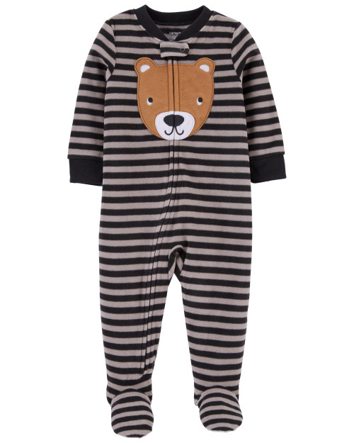 Carter s Toddler Boy s Bear Striped Fleece Footed Pajama Sleeper