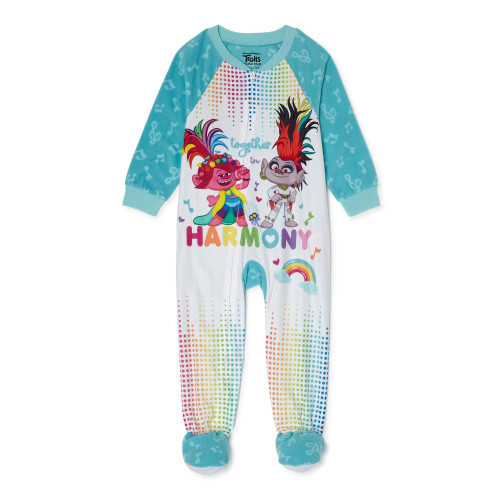 Trolls Poppy and Queen Barb Harmony Toddler Girl's Footed Pajama Sleeper | Little Dreamers Pajamas