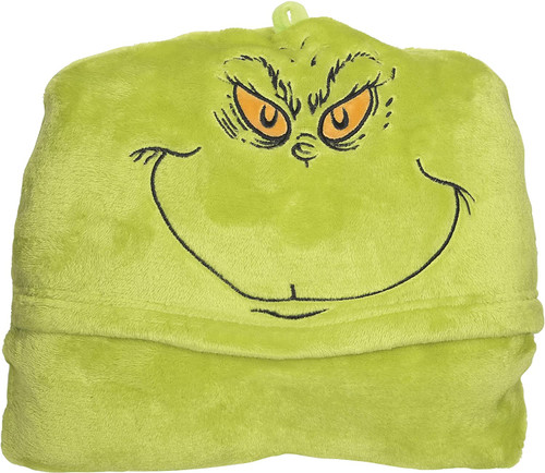 Department 56 Snowpinions Snow Throw The Grinch Super Soft Fleece Hooded Blanket, 45 " X 60" | Little Dreamers Pajamas
