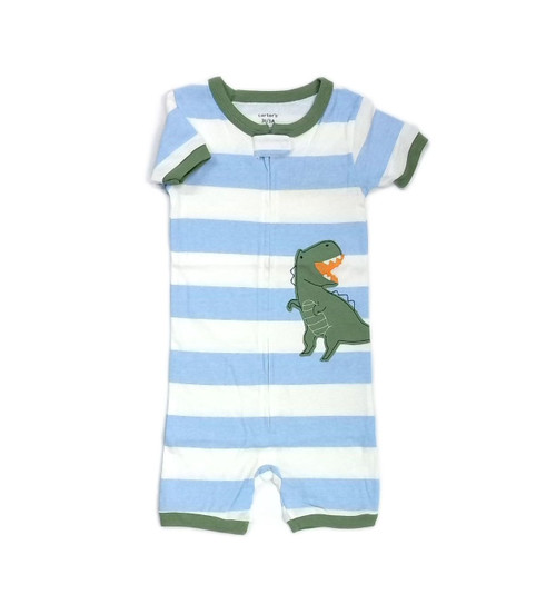 Carter's Toddler Boy's Dinosaur Striped Pajama Romper, One-Piece Carter's Toddler Boy's Dinosaur Striped Pajama Romper, One-Piece