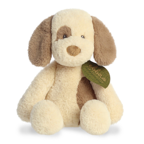 ebba Eco Collection 12.5" Toddy Dog, Super Soft Plush Cream, Brown Puppy Dog