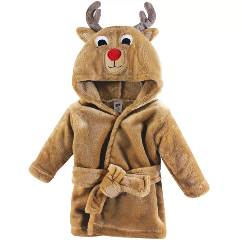 Hudson Baby Boy's Plush Soft Animal Costume Bathrobe, Holiday Winter Reindeer | Little Dreamers Pajamas