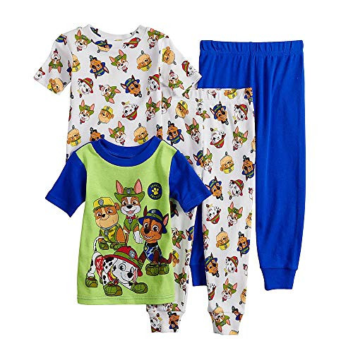 Paw Patrol Character Toddler Boy's 4-Piece Cotton Jungle Patrol Pajama Set | Little Dreamers Pajamas
