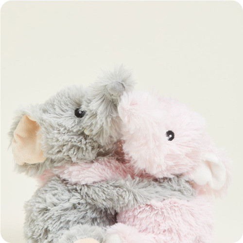 Warmies Pink and Purple Elephants Hug Plush Soft Comfort Warmers Set