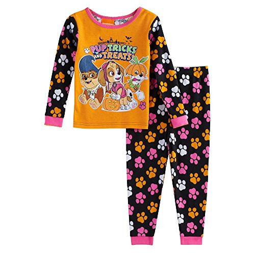Girls Paw Patrol Tricks & Treats Halloween Glow in the Dark Pajama Set, Size 4T