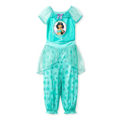 Aladdin Jasmine Silky Polyester Tulle Overlay Pajama Pants Set, Size 3T