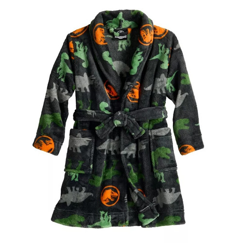 Jurassic World Dinosaur Toddler Boy's Fleece Dino Print Bathrobe, Robe | Little Dreamers Pajamas