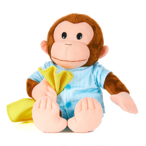 Curious George Plush Dressed in Pajamas with Blanket, Kids Preferred, 12"