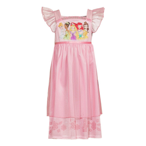 Disney Princess Toddler Girl's Satin and Tulle Character Nightgown | Little Dreamers Pajamas