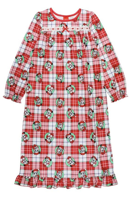 Minnie Mouse Christmas Holiday Girl's 'Santa Minnie' Flannel Nightgown, Gown