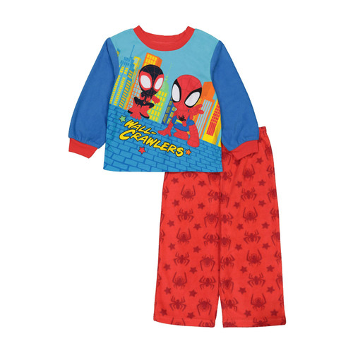 Spider-Man and Miles Wall Crawlers Toddler Boy's Fleece Pajama Set | Little Dreamers Pajamas