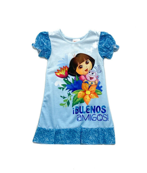 Dora and Boots Buenos Amigos! Floral Toddler Girl's Nightgown, Size 4T