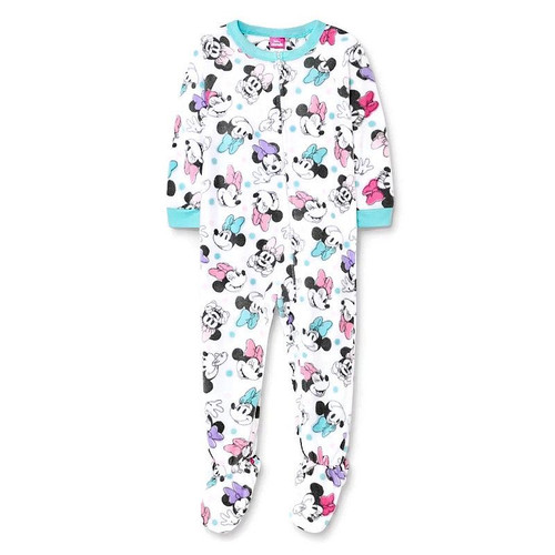 Disney Minnie Mouse Character Print Fleece Toddler Girl's Pajama Sleeper | Little Dreamers Pajamas