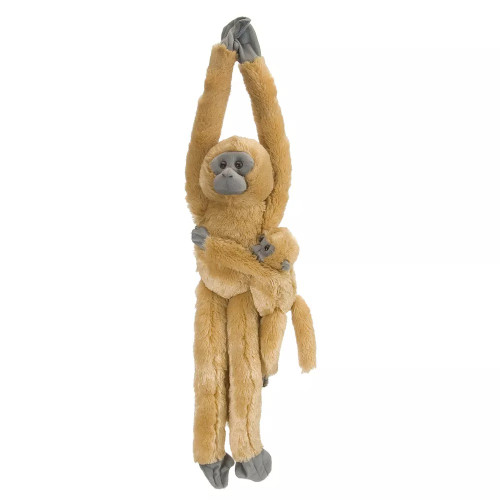 Wild Republic Hanging Langur Monkey with Baby, 20" Plush Set