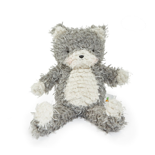 Bunnies By The Bay Shaggy Purr-ty Plush Soft 12" Gray White Kitty Cat | Little Dreamers Pajamas