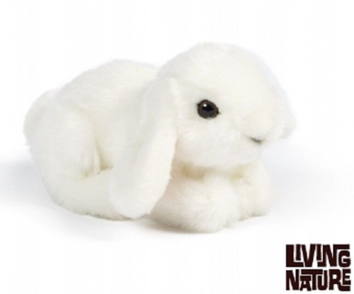 Living Nature Small White Bunny Rabbit, 8" Plush Stuffed Animal