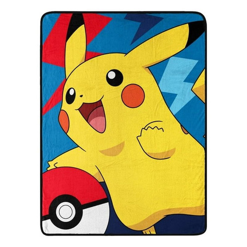 Pokemon Pikachu Pokeball Throw Blanket, Micro Raschel, 46" x 60" | Little Dreamers Pajamas
