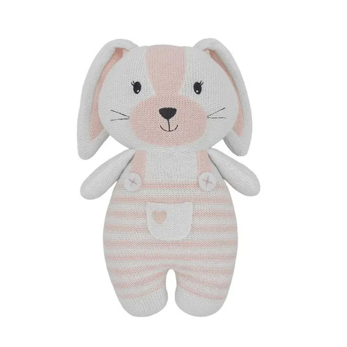 Living Textiles Knit Baby Plush Toy Rattle Huggable Lucy Bunny, 15"