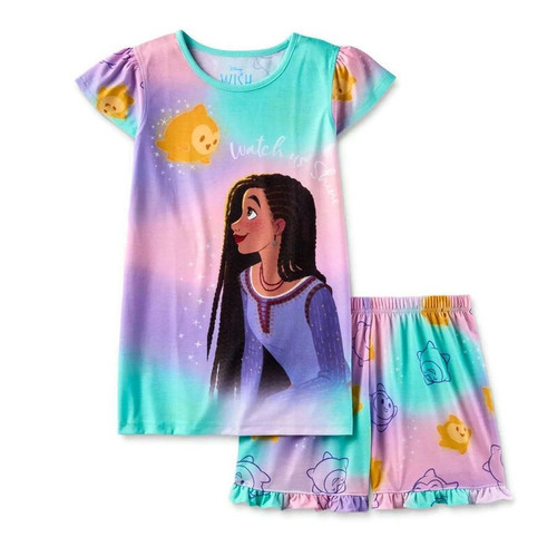 Disney Wish Asha and Magic Wishing Star Girl's Pajama Shorts Set | Little Dreamers Pajamas