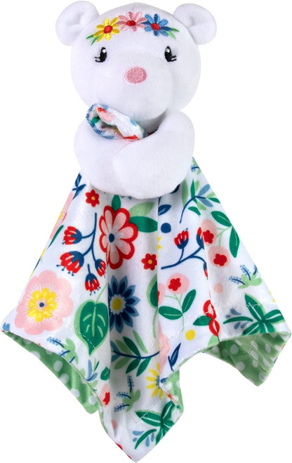 Baby Girl's Floral Spring Bear Plush Soft Security Blanket, Lovey