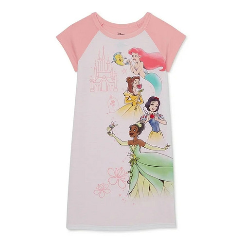 Disney Princess Girl's Short-Sleeved Character Nightgown, Gown | Little Dreamers Pajamas