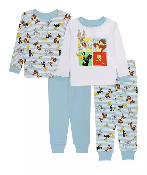 Looney Tunes Character Toddler Boy's 4-Piece Cotton Pajama Set | Little Dreamers Pajamas