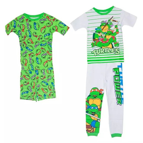 Teenage Mutant Ninja Turtles Turtle Power Boy's 4-Piece Pajama Set, Size 4 | Little Dreamers Pajamas