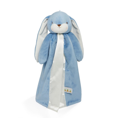 Bunnies By The Bay Nibble Buddy Blue Plush Baby Blanket, Lovey 15"