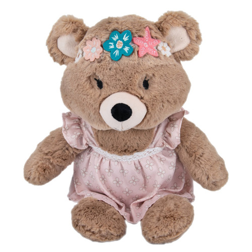 Levtex Baby Soft Plush Malia Bear in dress and Floral Ring, Children's, Girl's Stuffed Animal | Little Dreamers Pajamas